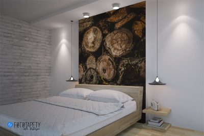 sterta drzewnych bali z bliska - fototapeta