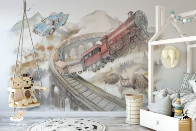 magiczny pociąg z harrego pottera - fototapeta dla dzieci